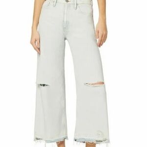 NEW Hudson Jodie Jeans Women 27 Light Blue Wide Leg Crop Jeans